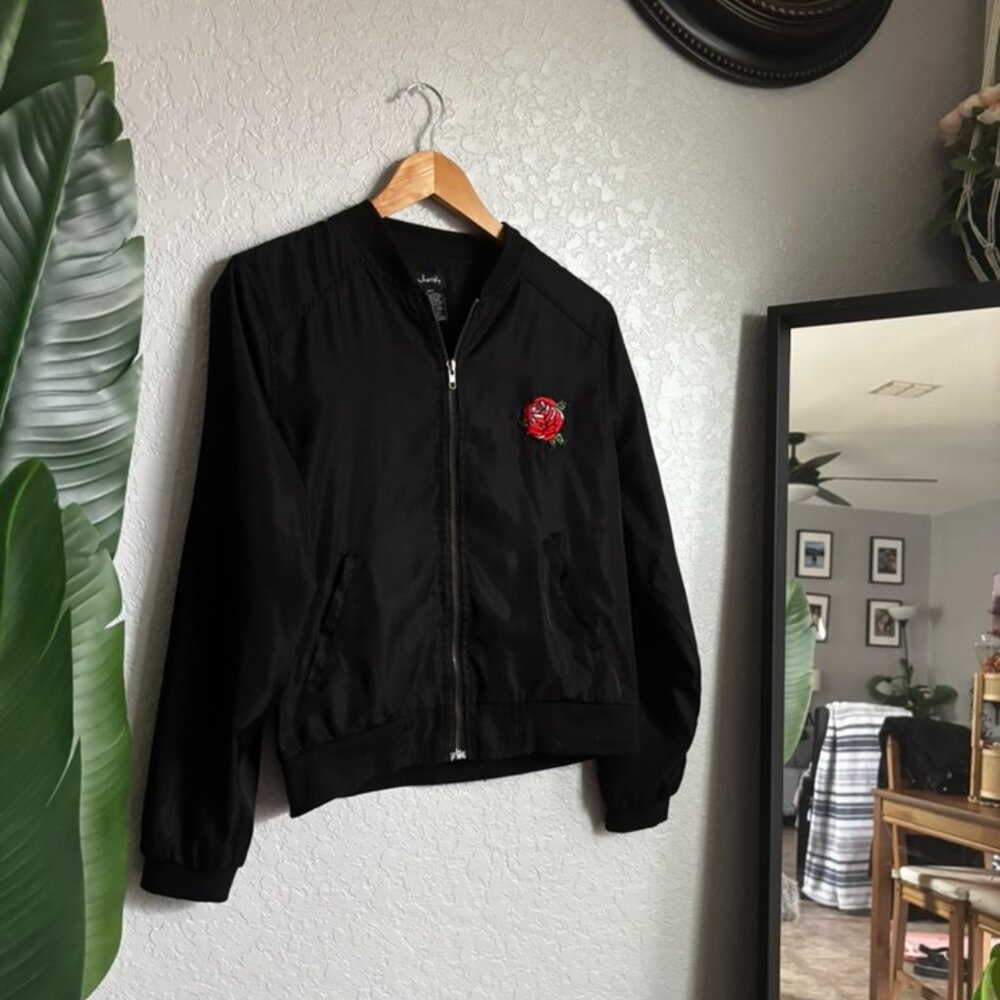 Justify Rose Patch Bomber Jacket | Size M